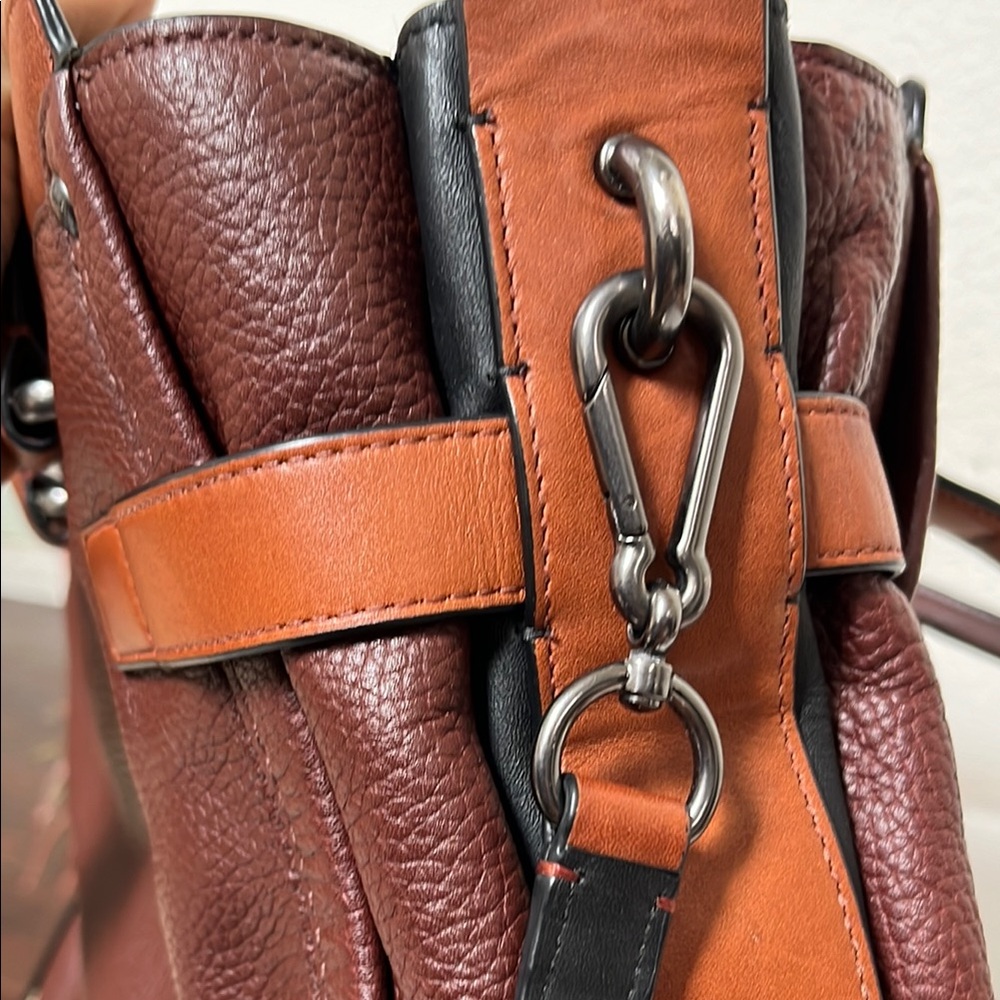 Coach Brown and Tan Satchel with Elegant Design - Picture 12 of 16